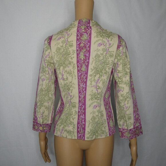 Elevenses Anthropologie Floral Blazer Jacket Sz 6 - Picture 8 of 8
